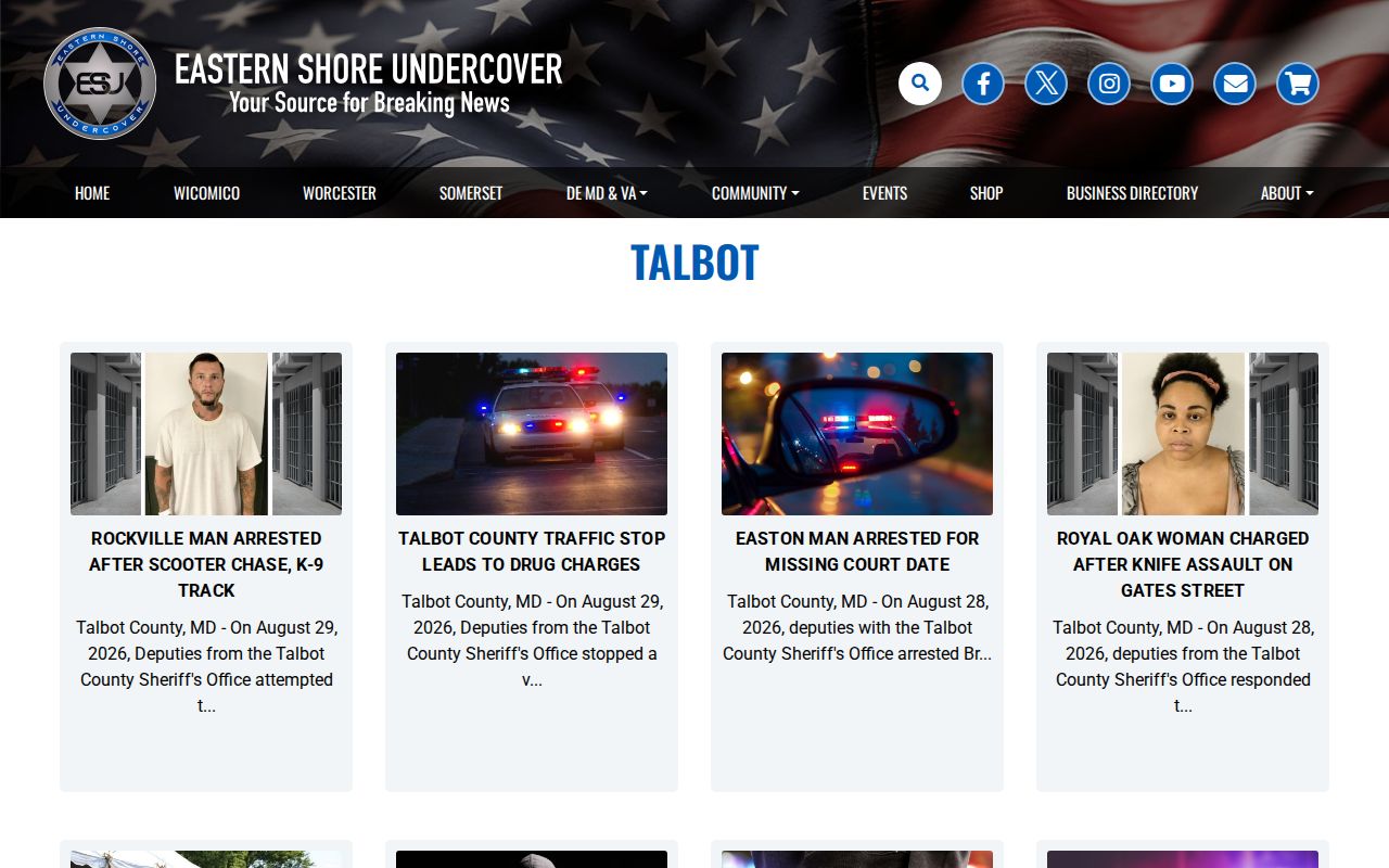 Eastern Shore Undercover selective Talbot County news page